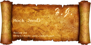 Hock Jenő névjegykártya